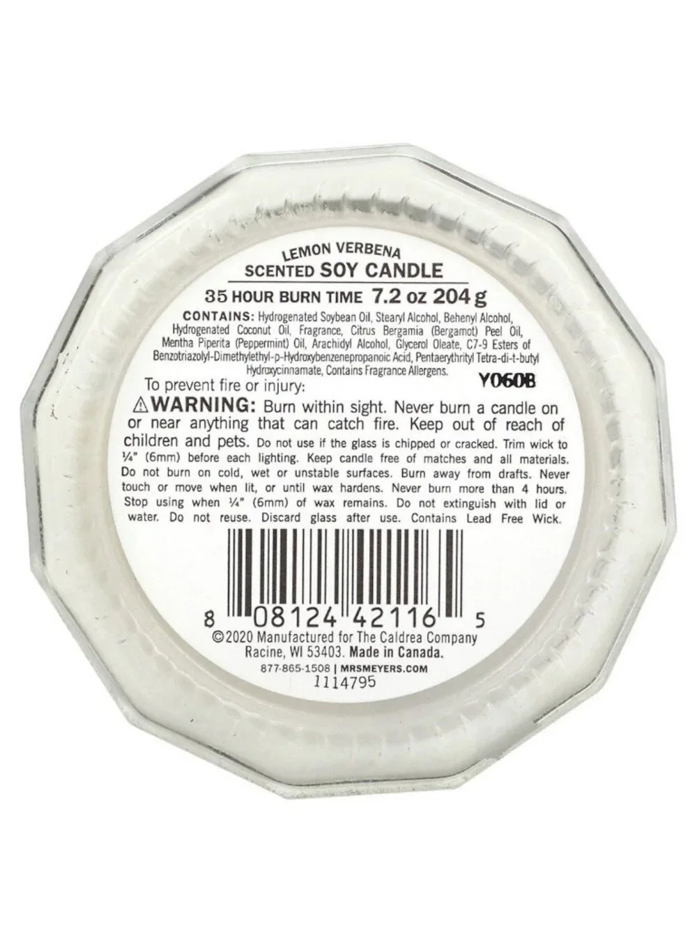 2 Pack of Mrs. Meyer's Clean Day Scented Soy Candles, Large Glass, 7.2 Oz